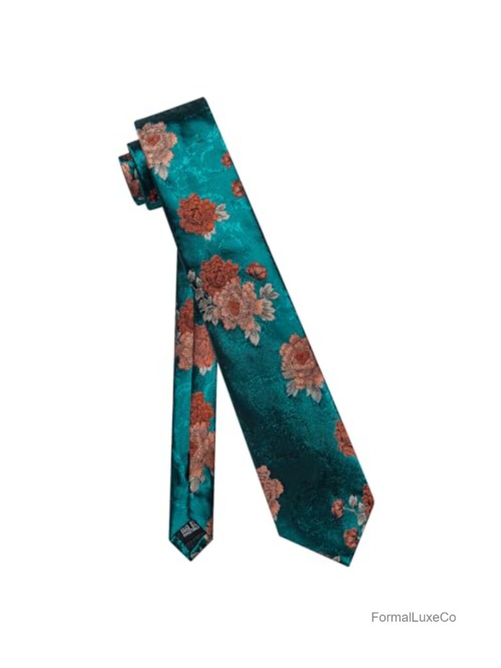 Mens Silk Tie Set Paisley Floral Necktie Pocket Square Cufflinks - Picture 5 of 6
